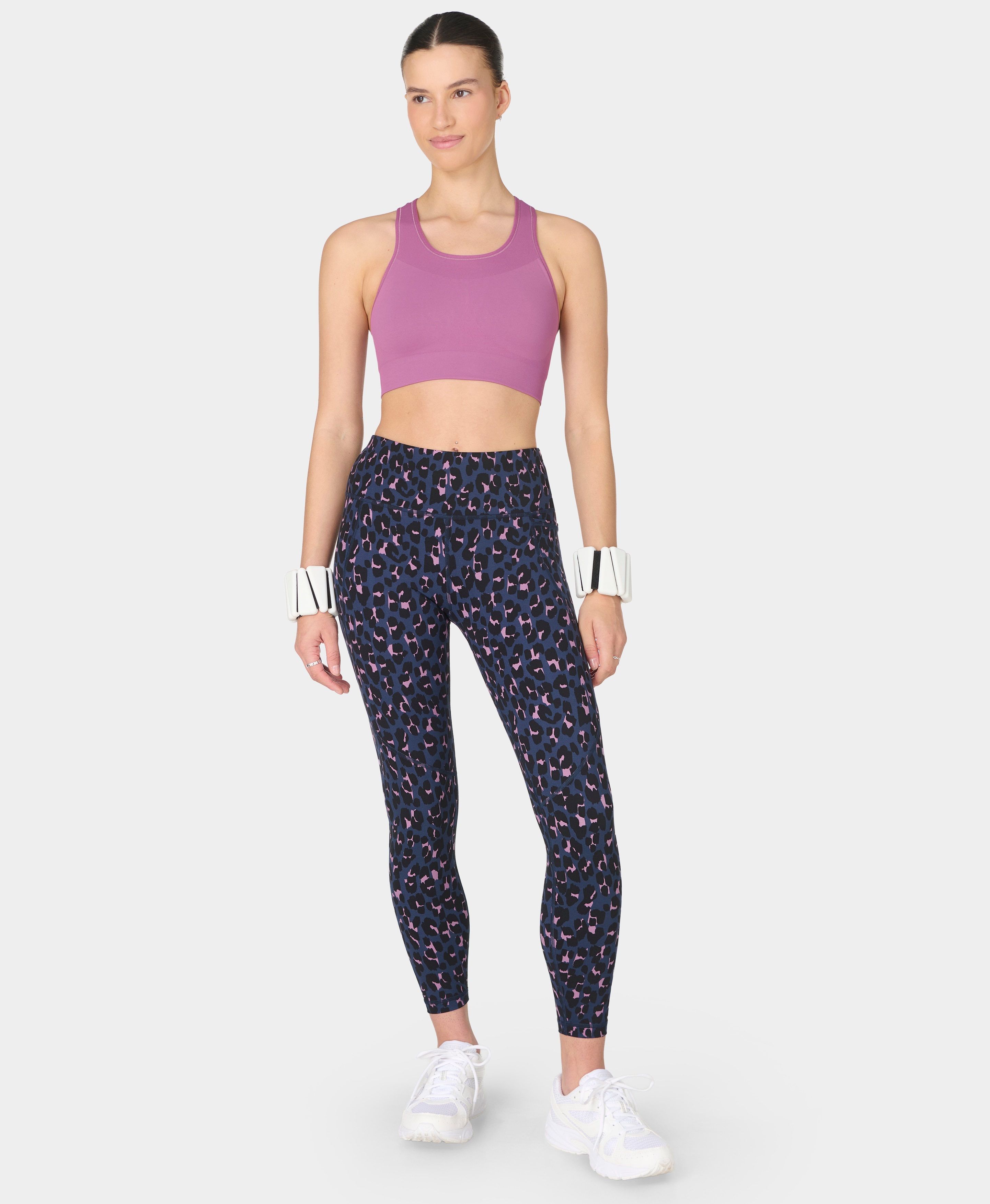 Leggings Compridas de Mulher Power 7/8 Workout Roxo-7