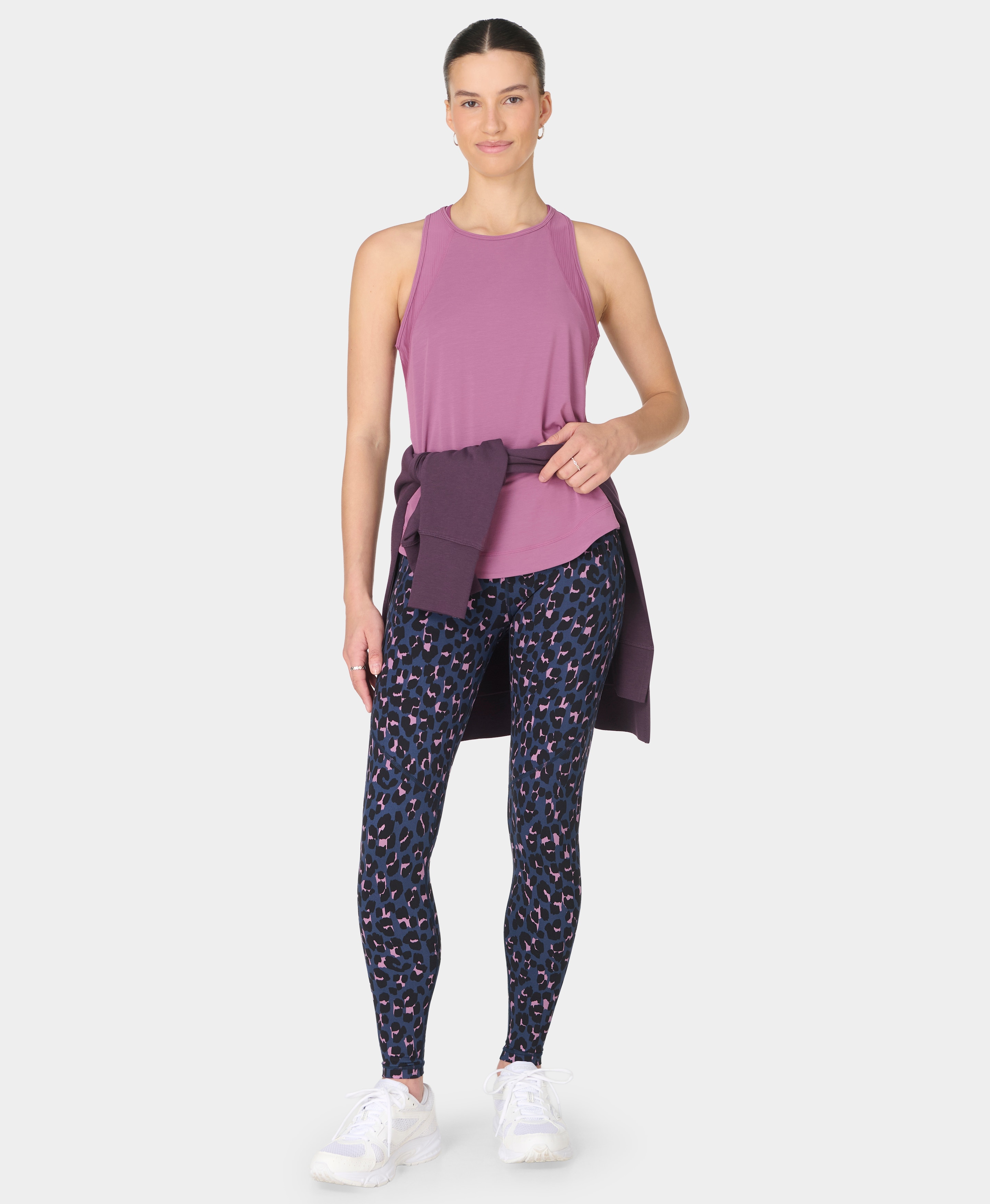 Leggings Compridas de Mulher Power 7/8 Workout Roxo-8