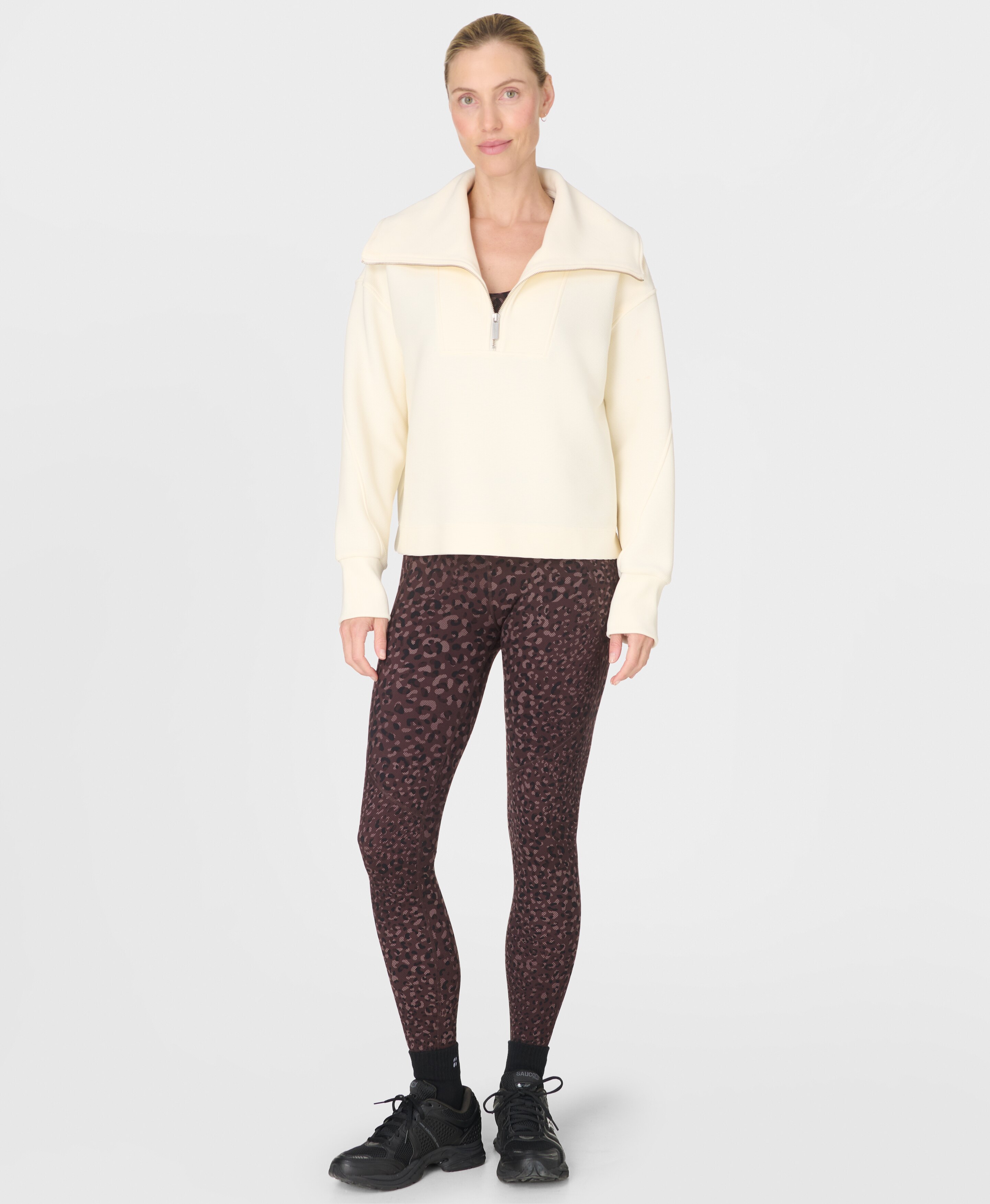 Leggings Compridas de Mulher Power 7/8 Workout Castanho-8