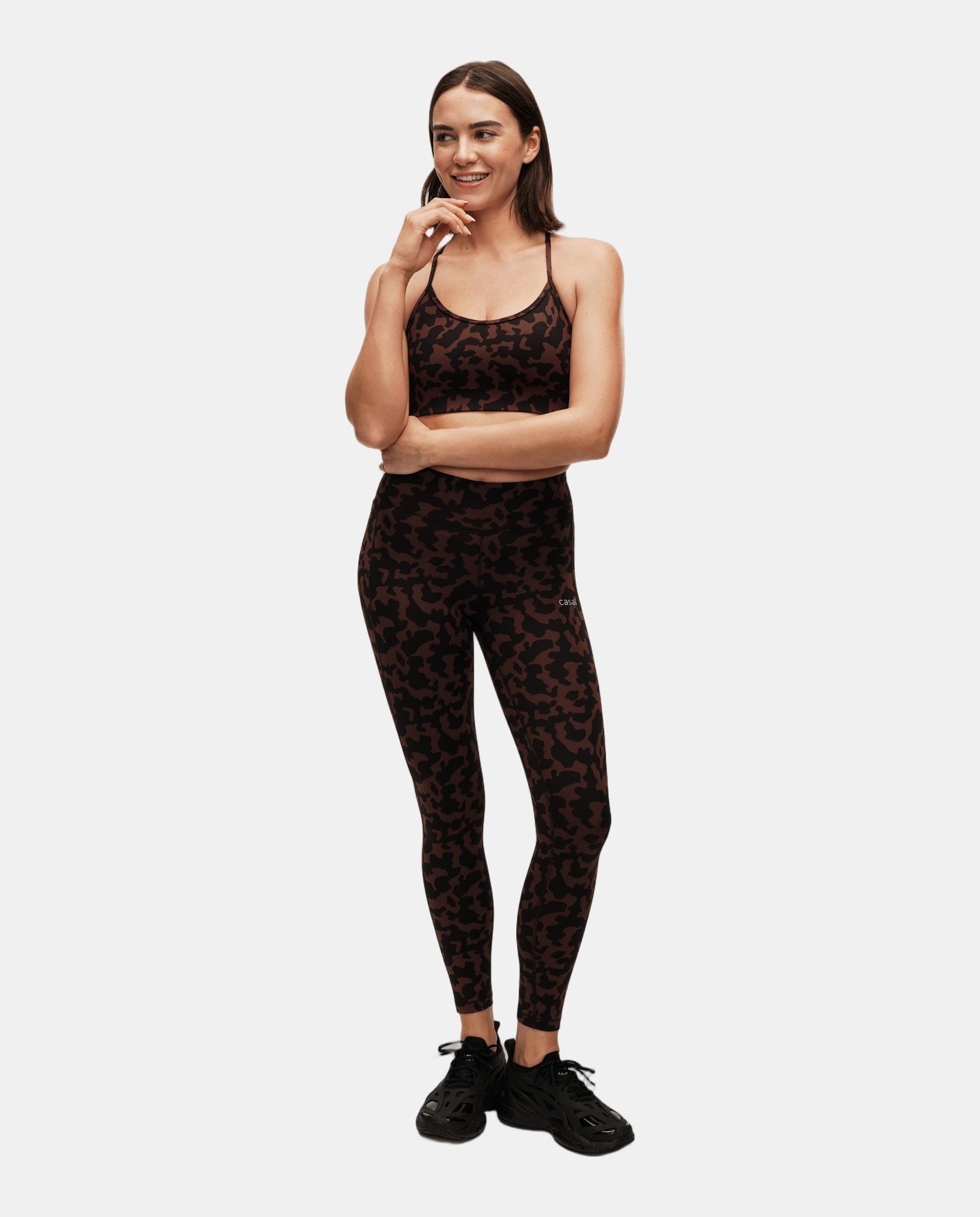 Leggings de Mulher Essential Printed Tights Castanho-4