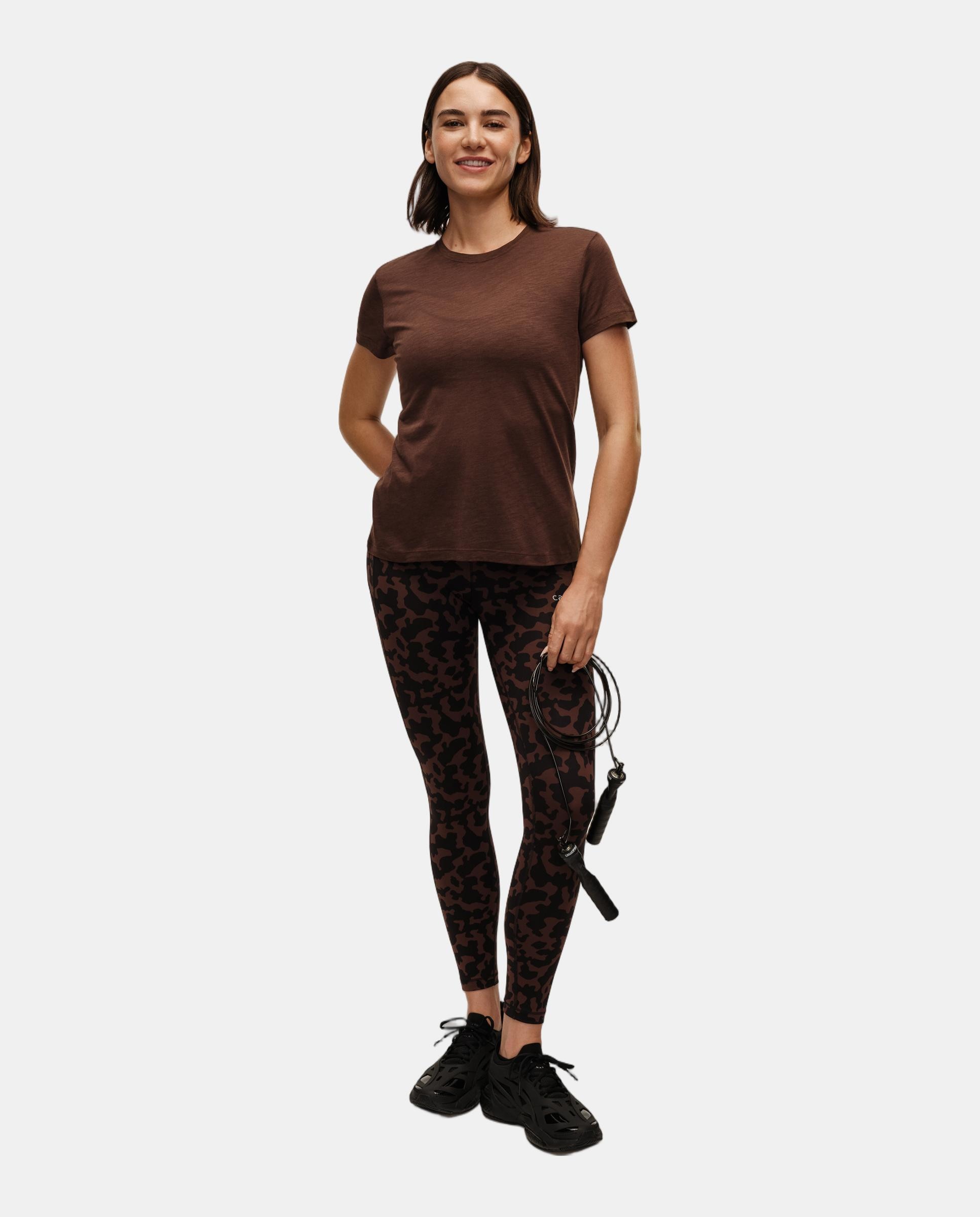 Leggings de Mulher Essential Printed Tights Castanho-5