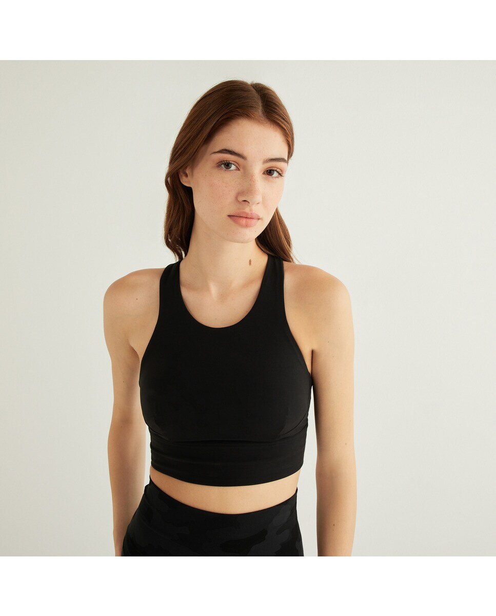 Soutien Desportivo de Mulher Wunder Train Longline Preto-3