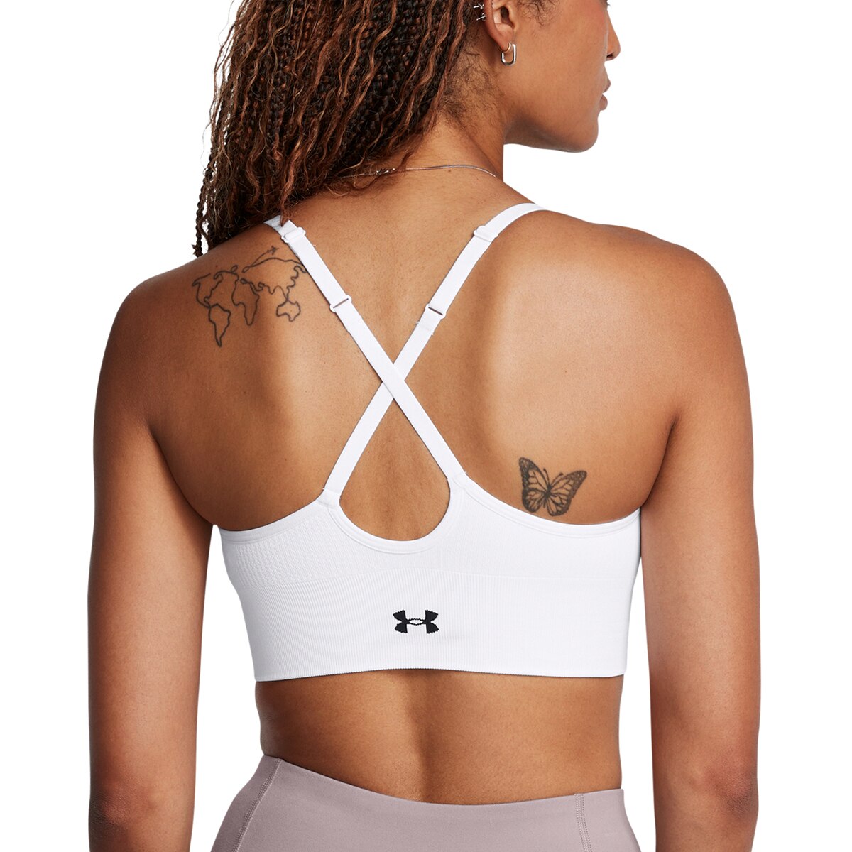 Top de Mulher Vanish Seamless Low Bra-Wht Branco-4