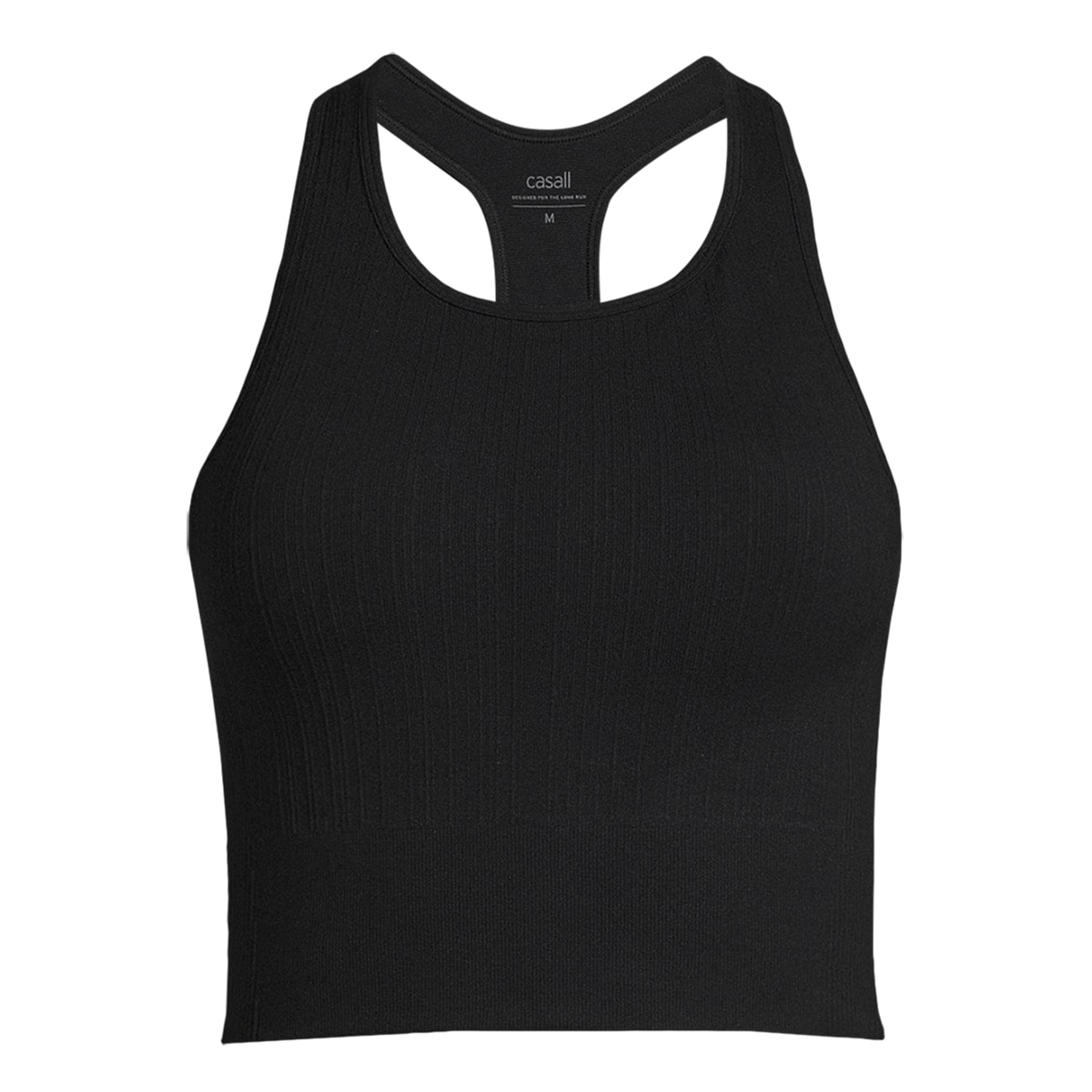 Top de Mulher Multi Rib Seamless Padded Sports Top Preto-1