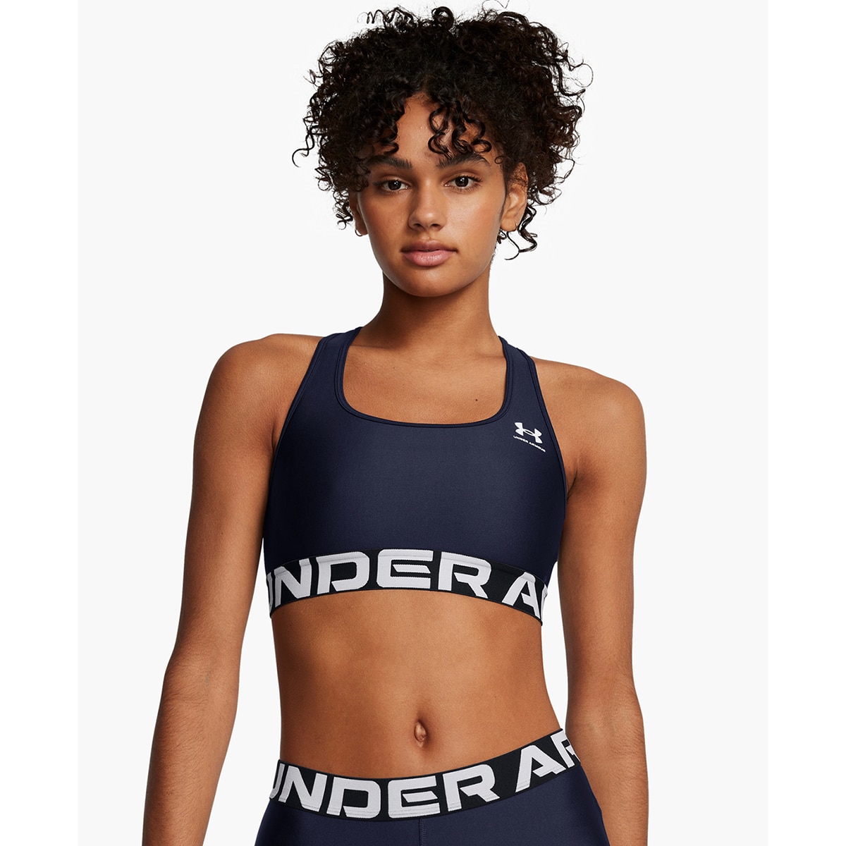 Top de Mulher UA HG Mid Branded Azul-1