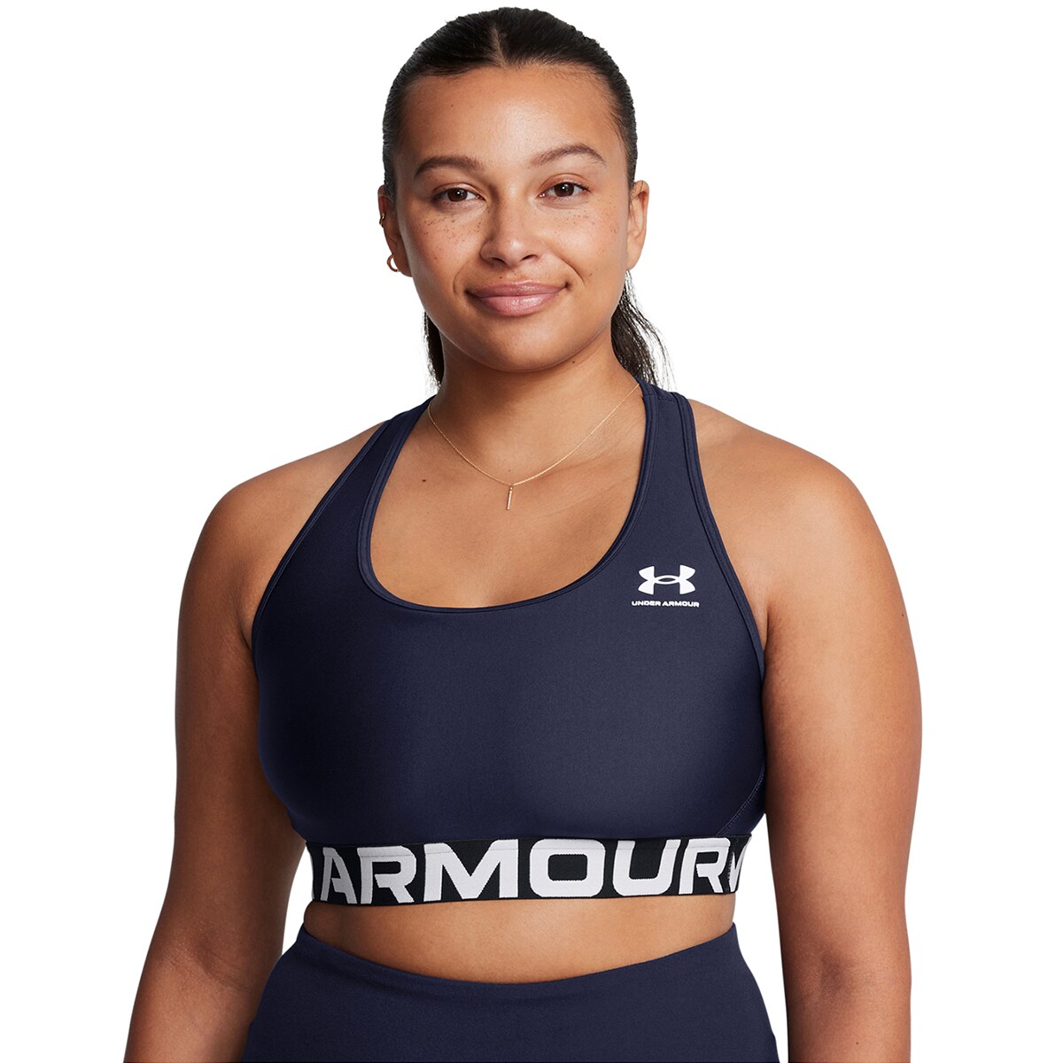 Top de Mulher UA HG Mid Branded Azul-4