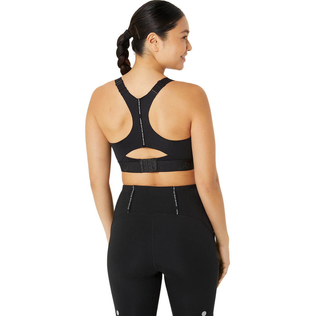 Tops de Running de Mulher Road Combination Bra Preto-2