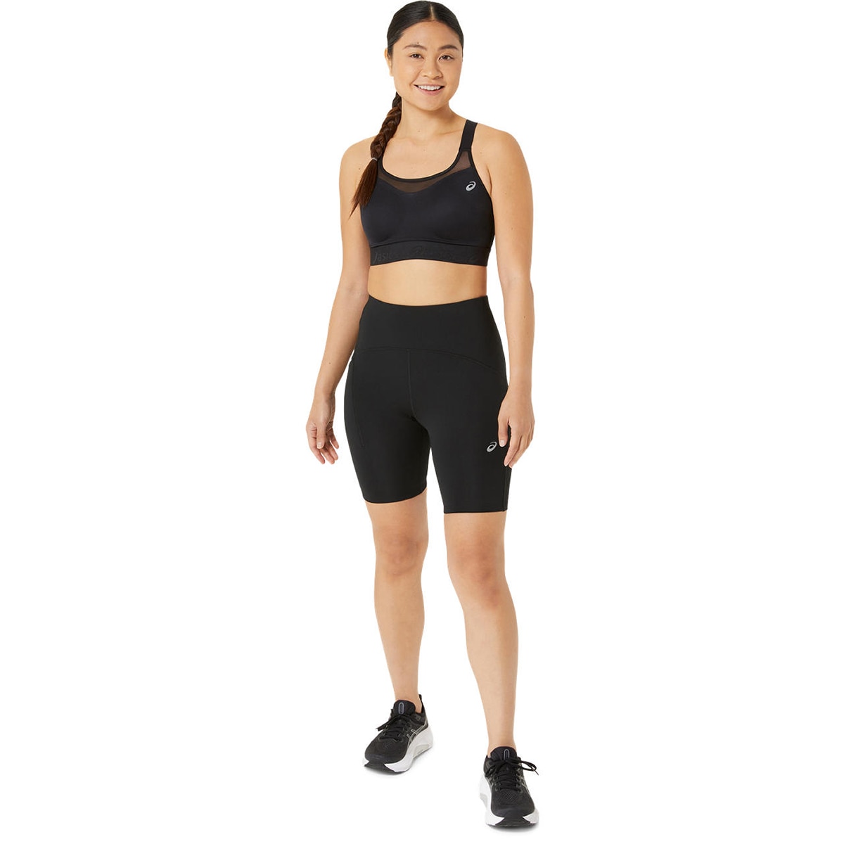 Tops de Running de Mulher Road Combination Bra Preto-6