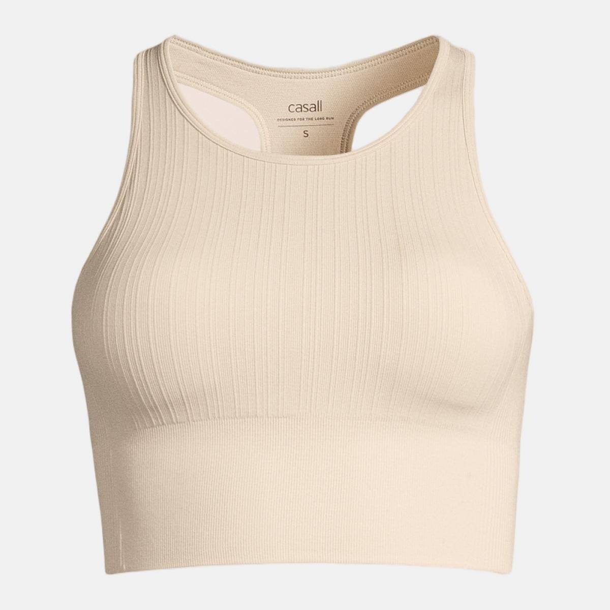 Tops de Mulher Multi Rib Seamless Padded Sports Top Natural-3