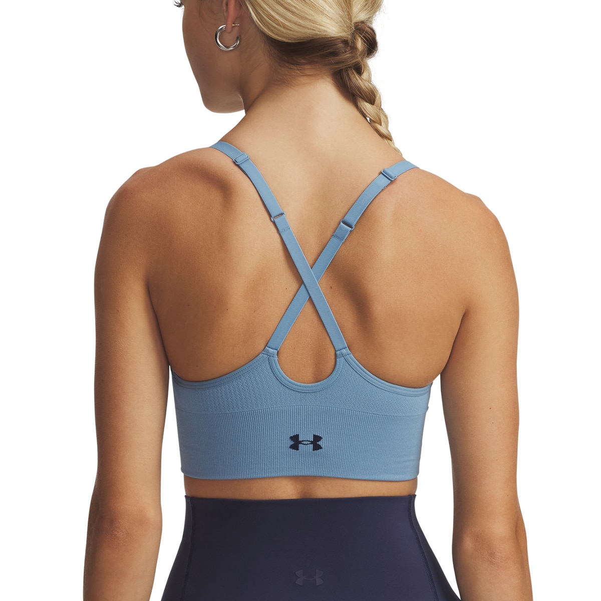 Top de Mulher Vanish Seamless Low Bra Azul-4