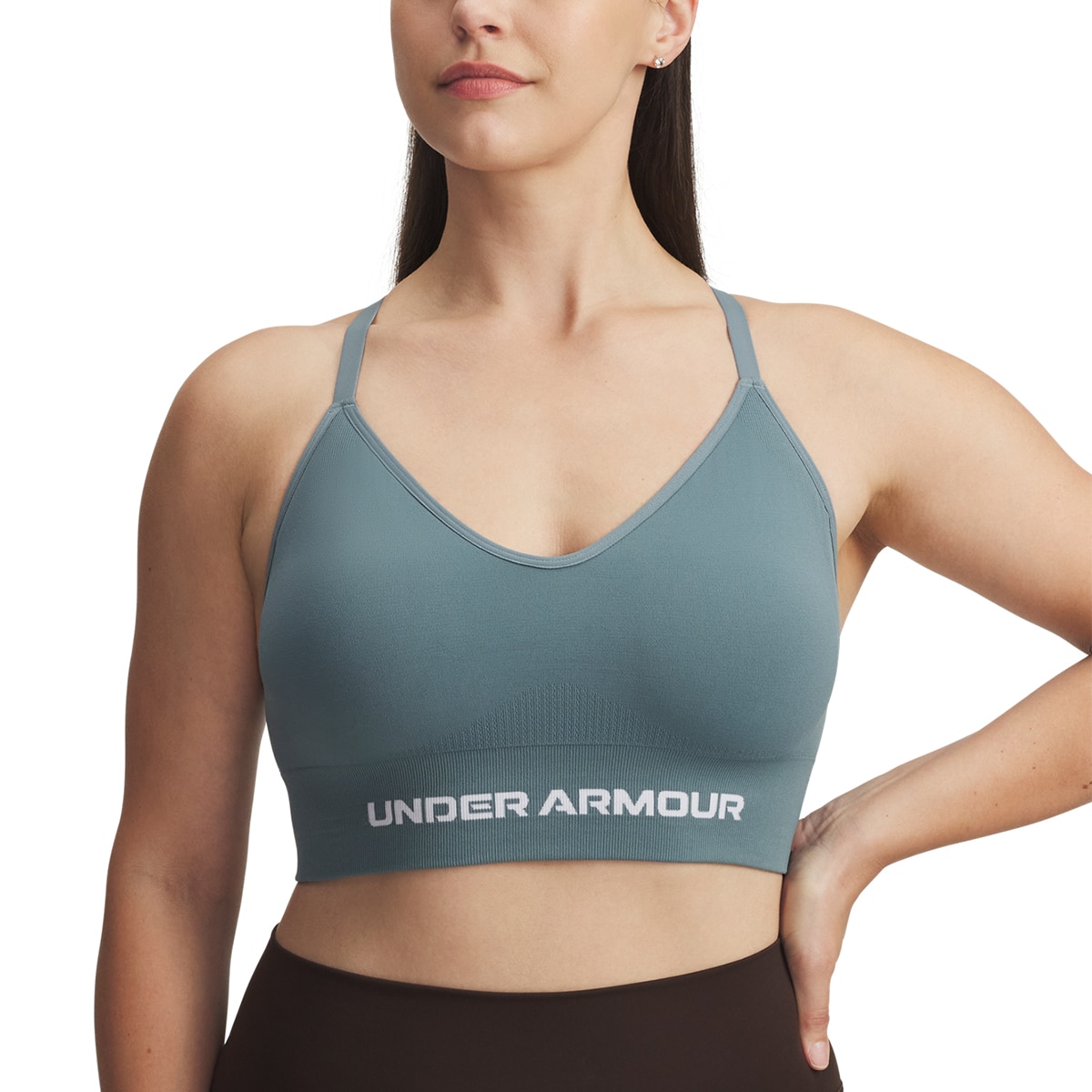 Top de Mulher Vanish Seamless Low Bra Azul-3