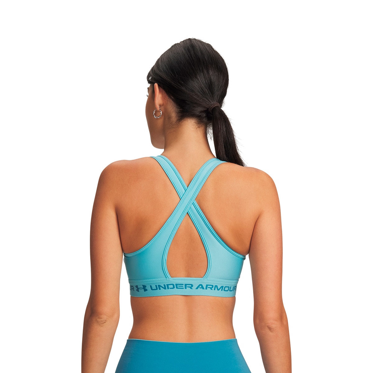 Soutiens de Mulher Training Crossback Mid Bra Azul Céu-2