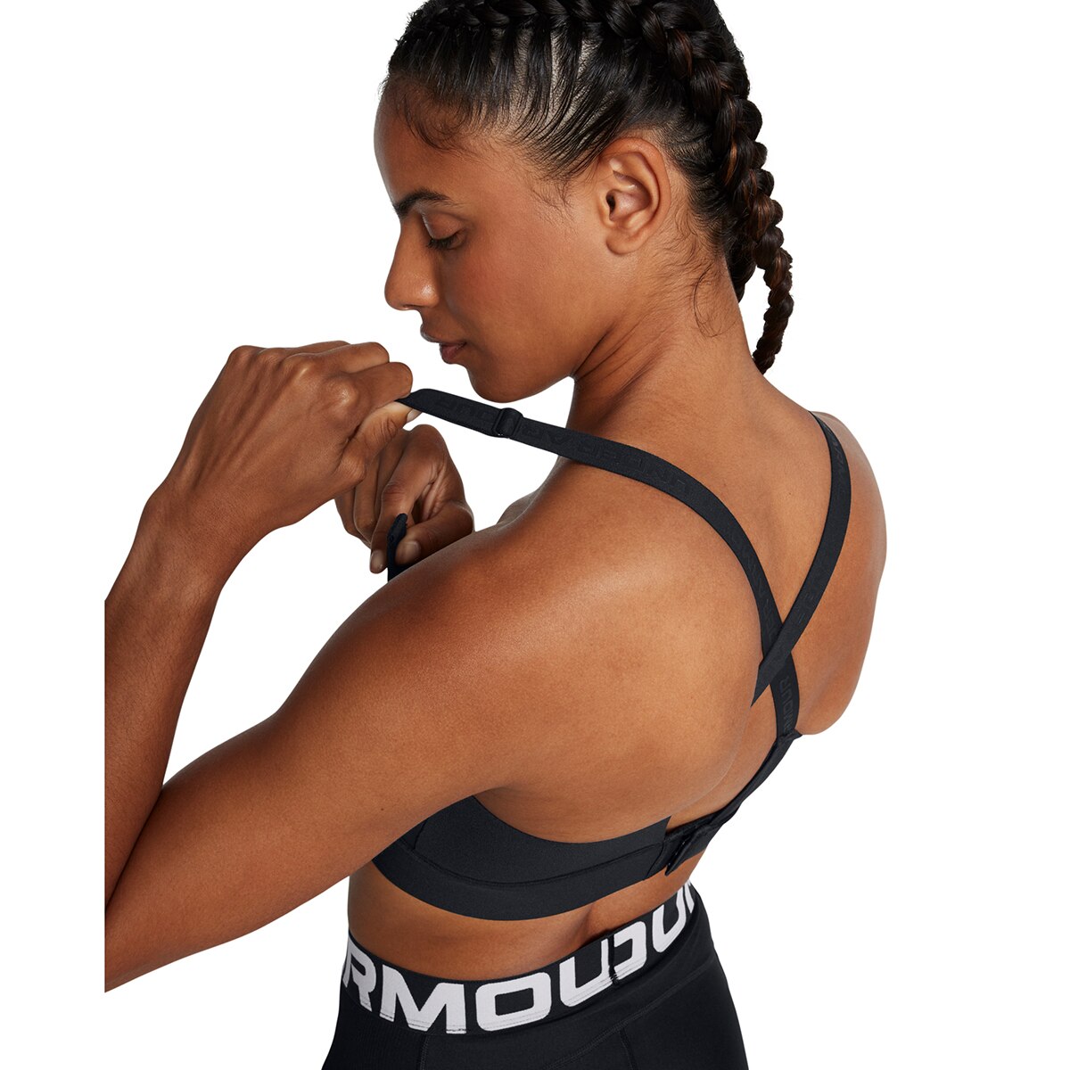 Top de Training de Mulher UA Infinity Mid 2.0 Bra Preto-7