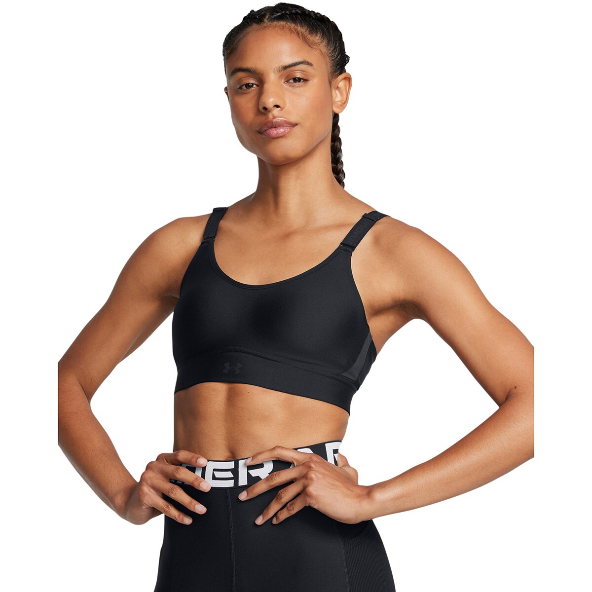 Top de Training de Mulher UA Infinity Mid 2.0 Bra Preto-9