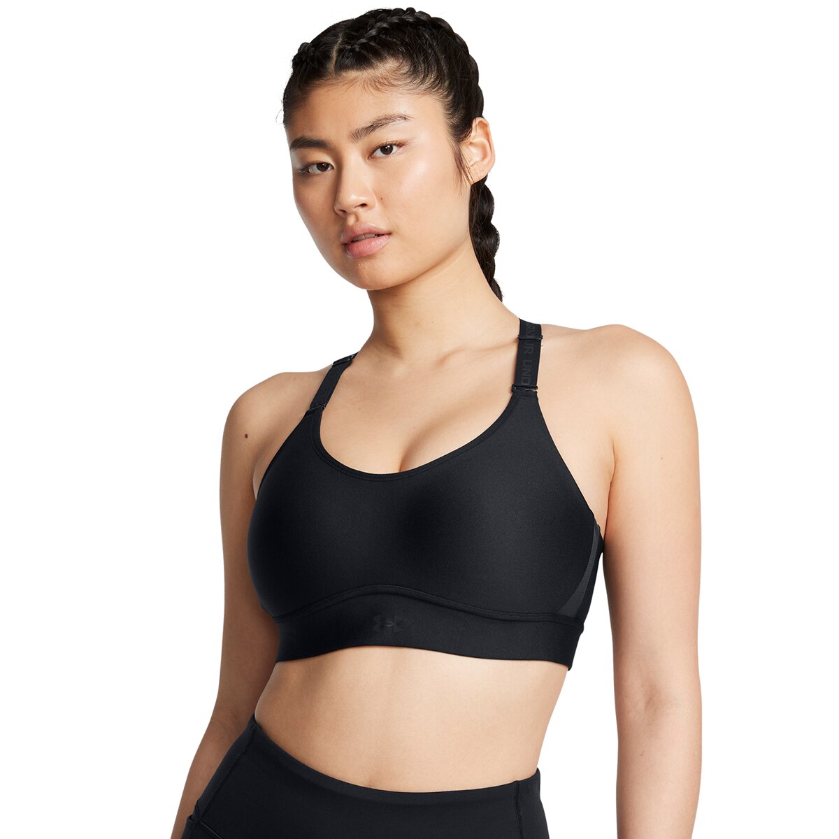 Top de Training de Mulher UA Infinity Mid 2.0 Bra Preto-10