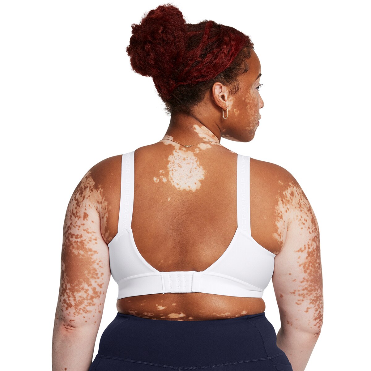 Top de Training de Mulher UA Infinity Mid 2.0 Bra Branco-3