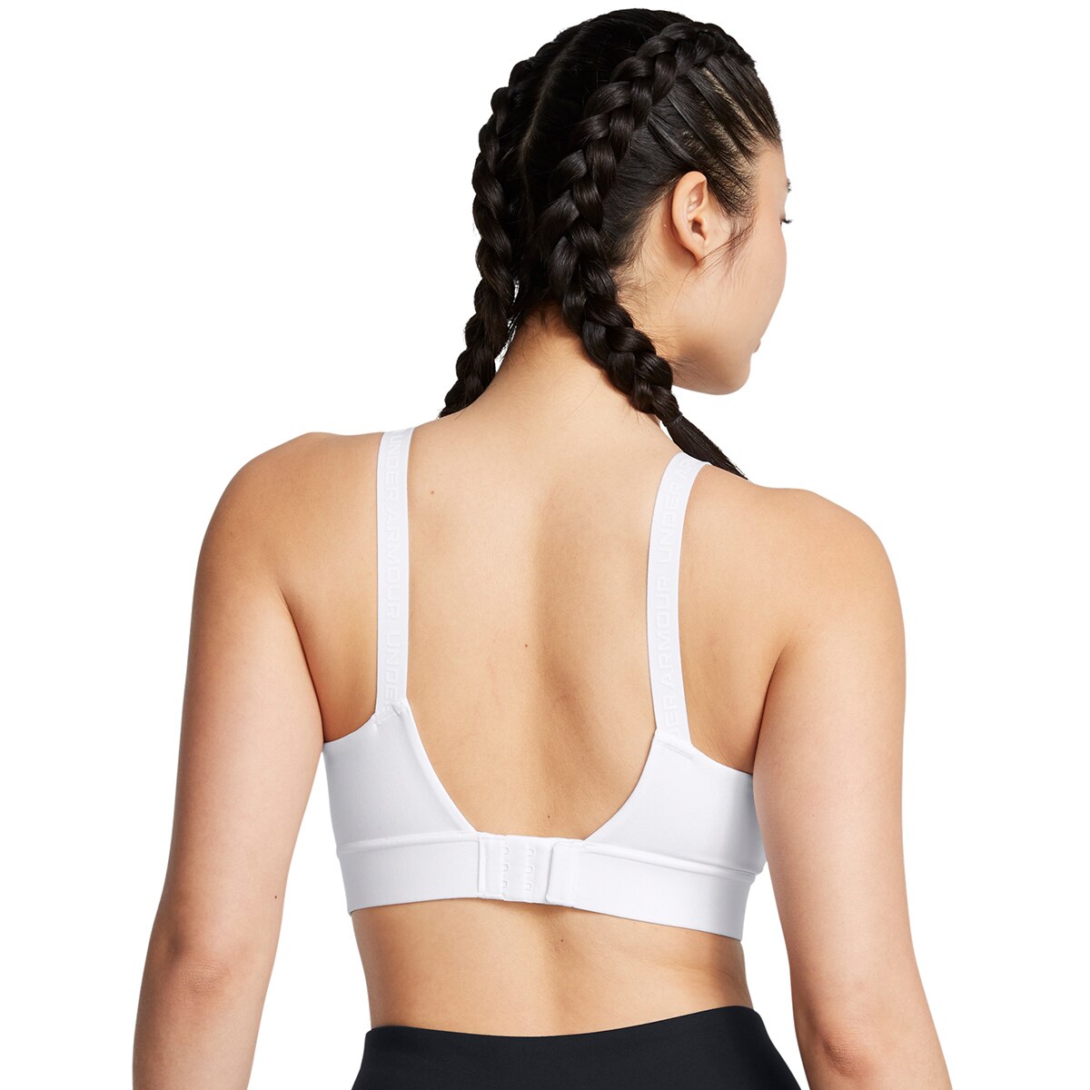 Top de Training de Mulher UA Infinity Mid 2.0 Bra Branco-4