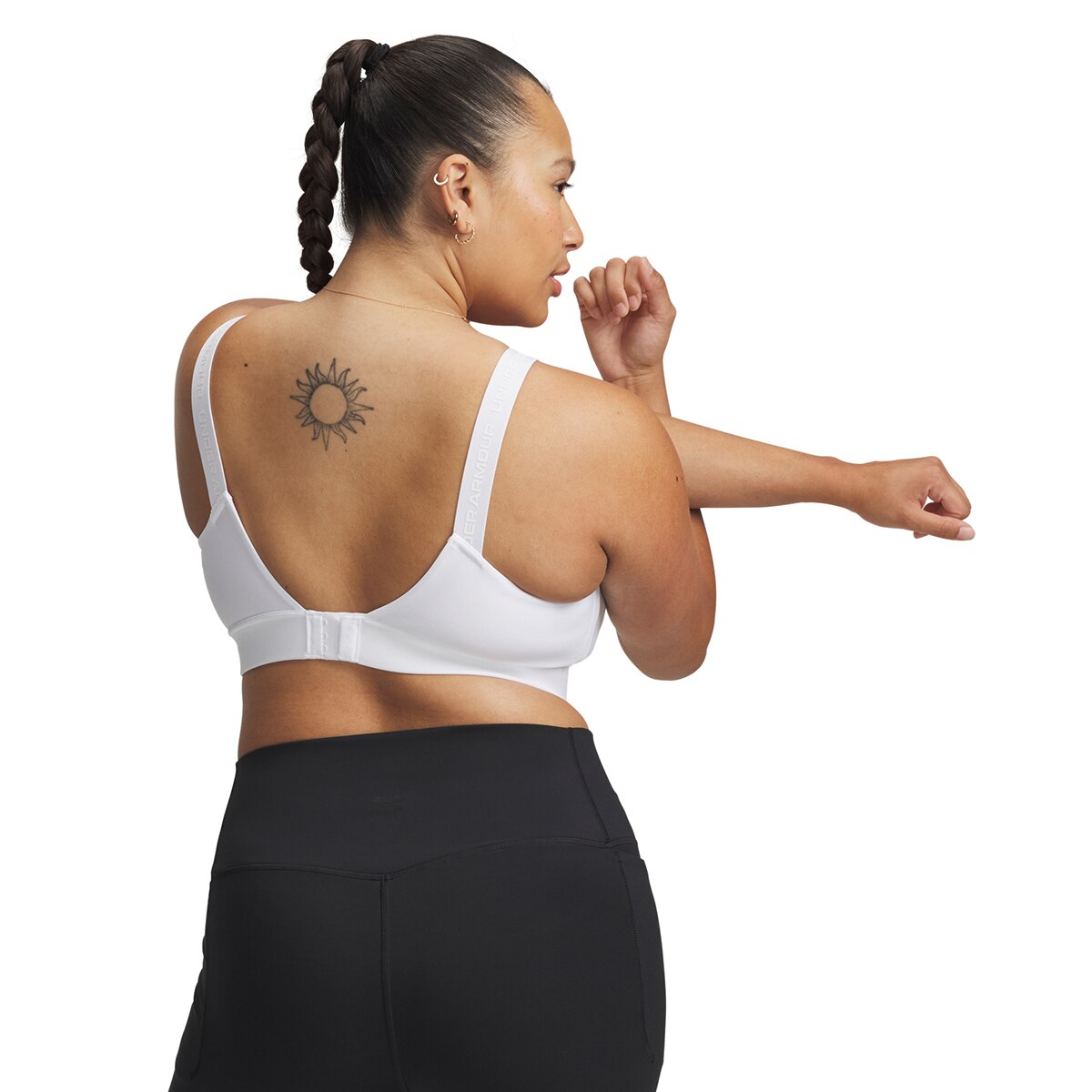 Top de Training de Mulher UA Infinity Mid 2.0 Bra Branco-6