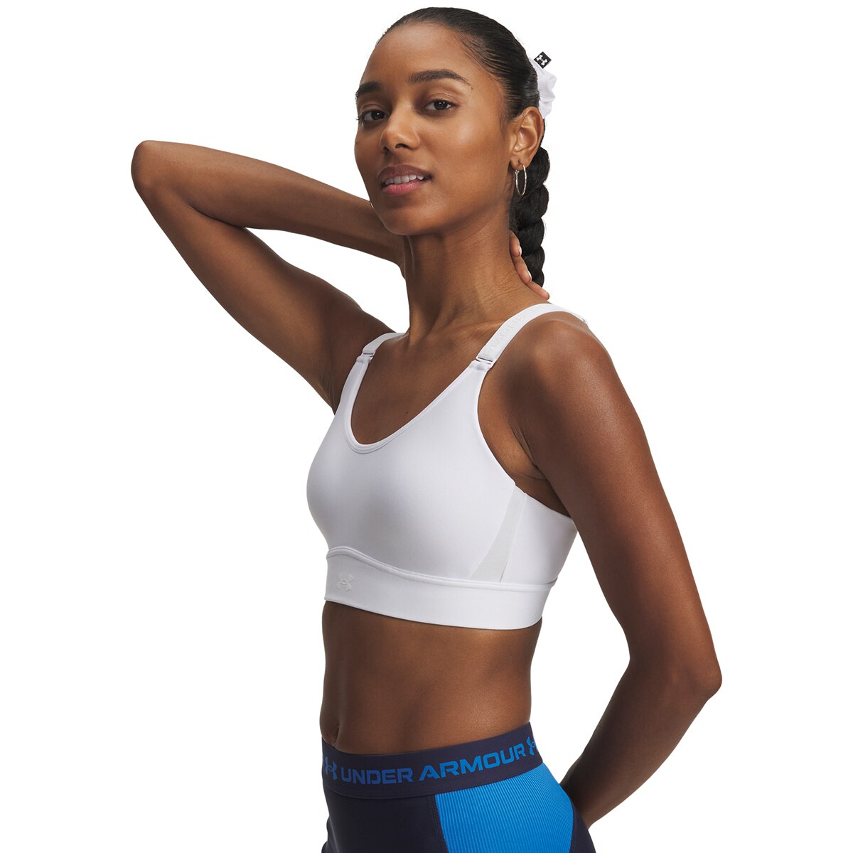 Top de Training de Mulher UA Infinity Mid 2.0 Bra Branco-10