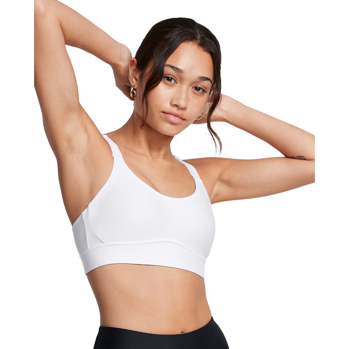 Top de Training de Mulher UA Infinity Mid 2.0 Bra Branco-14