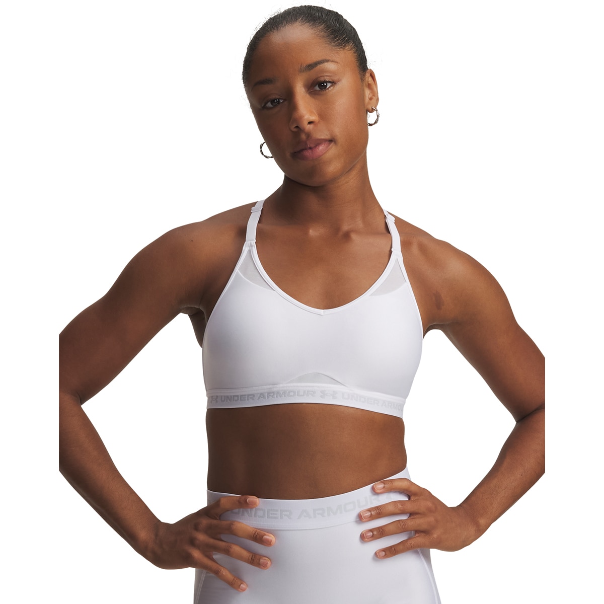 Soutiens de Mulher Training UA Crossback Low Bra Branco-7
