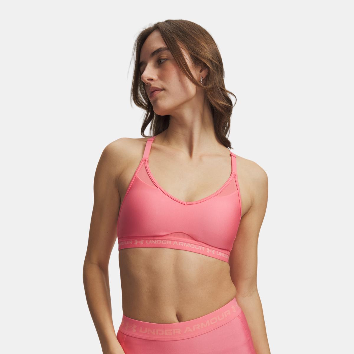 Soutiens de Mulher Training UA Crossback Low Bra Rosa-4