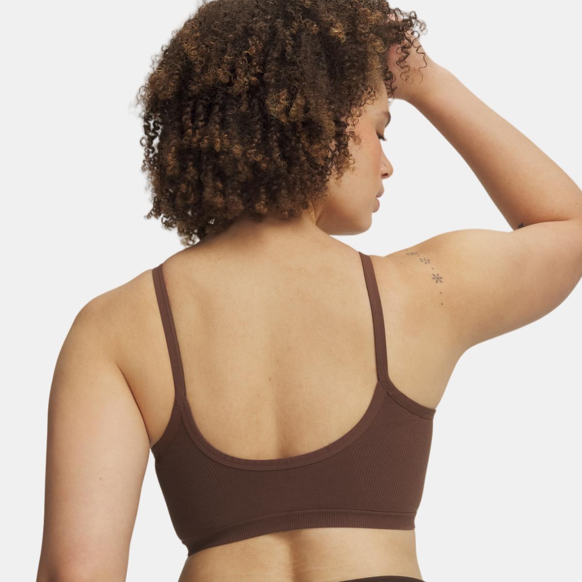 Soutien Casual de Mulher Seamless Cotton Low Bra Castanho-escuro-2