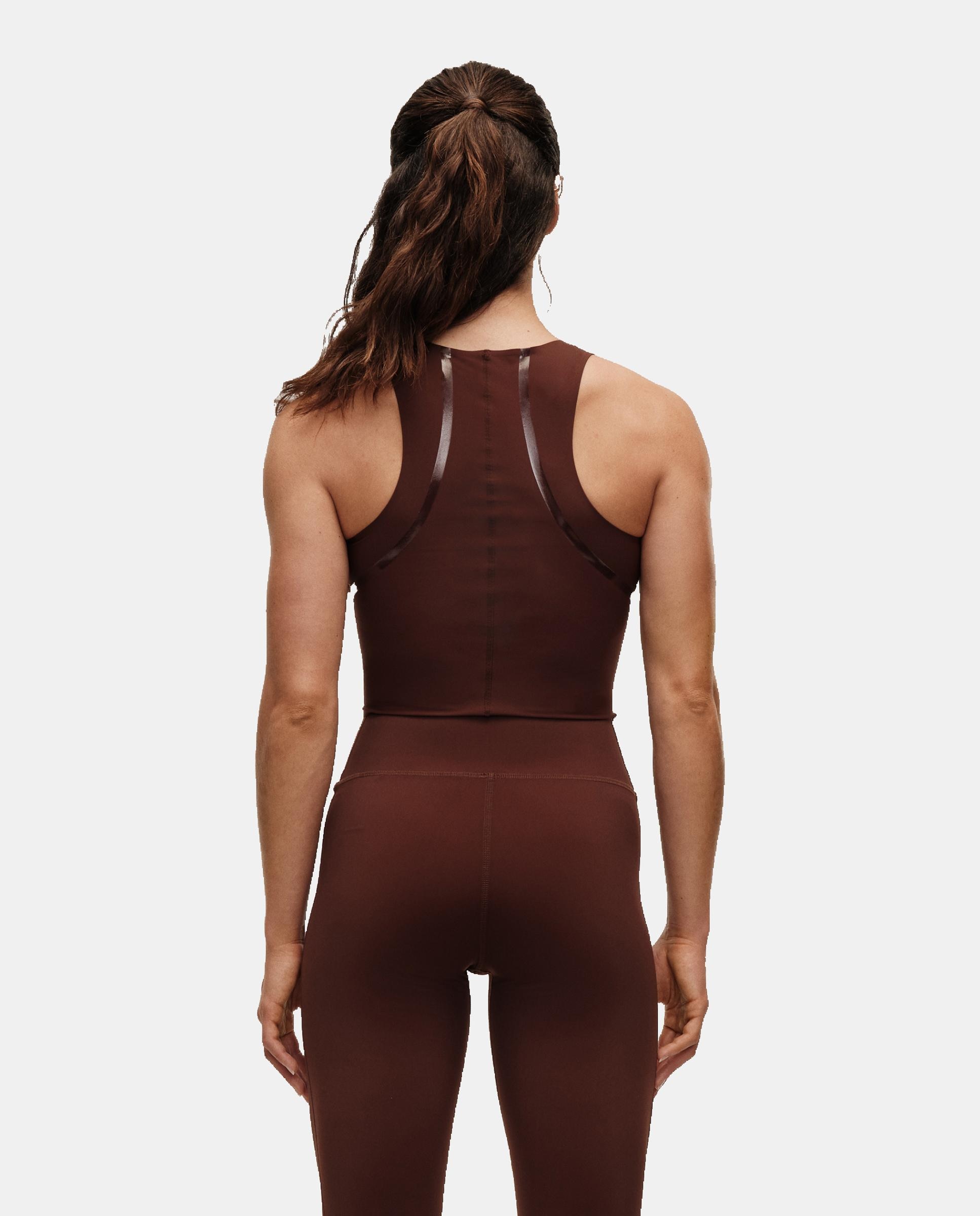 Top de Yoga e Pilates de Mulher Sculpture Top Castanho-escuro-2