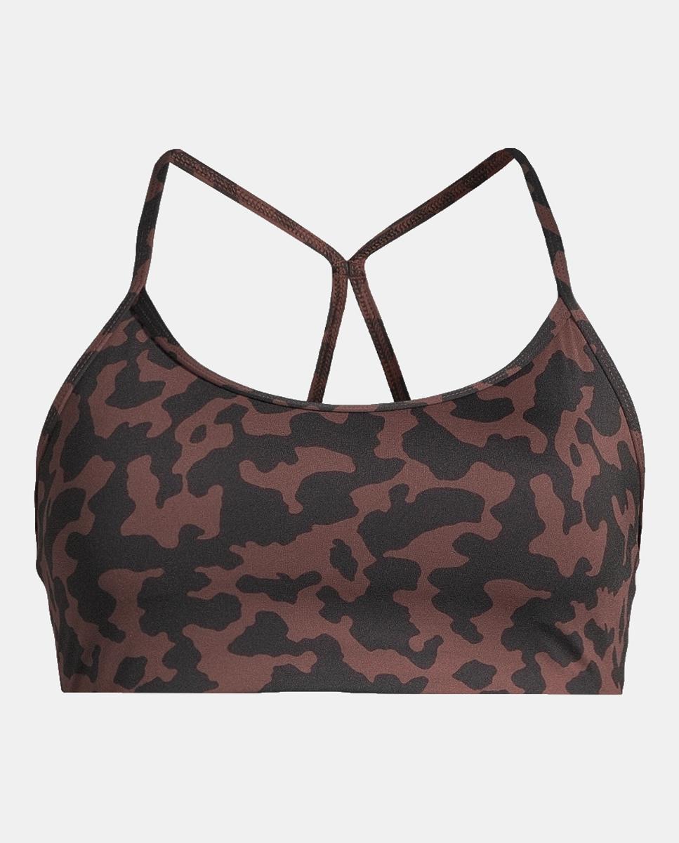 Top de Mulher Sleek Strappy Sports Bra Printed Castanho-4