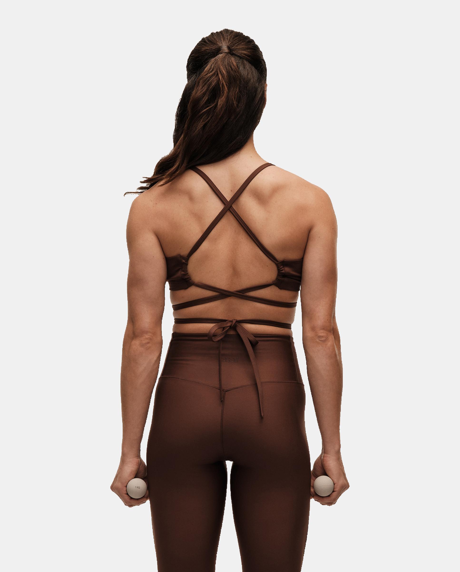 Top de Yoga y Pilates de Mujer Casall Lace Up Strap Top CASALL - Marrón oscuro Marrón oscuro-3