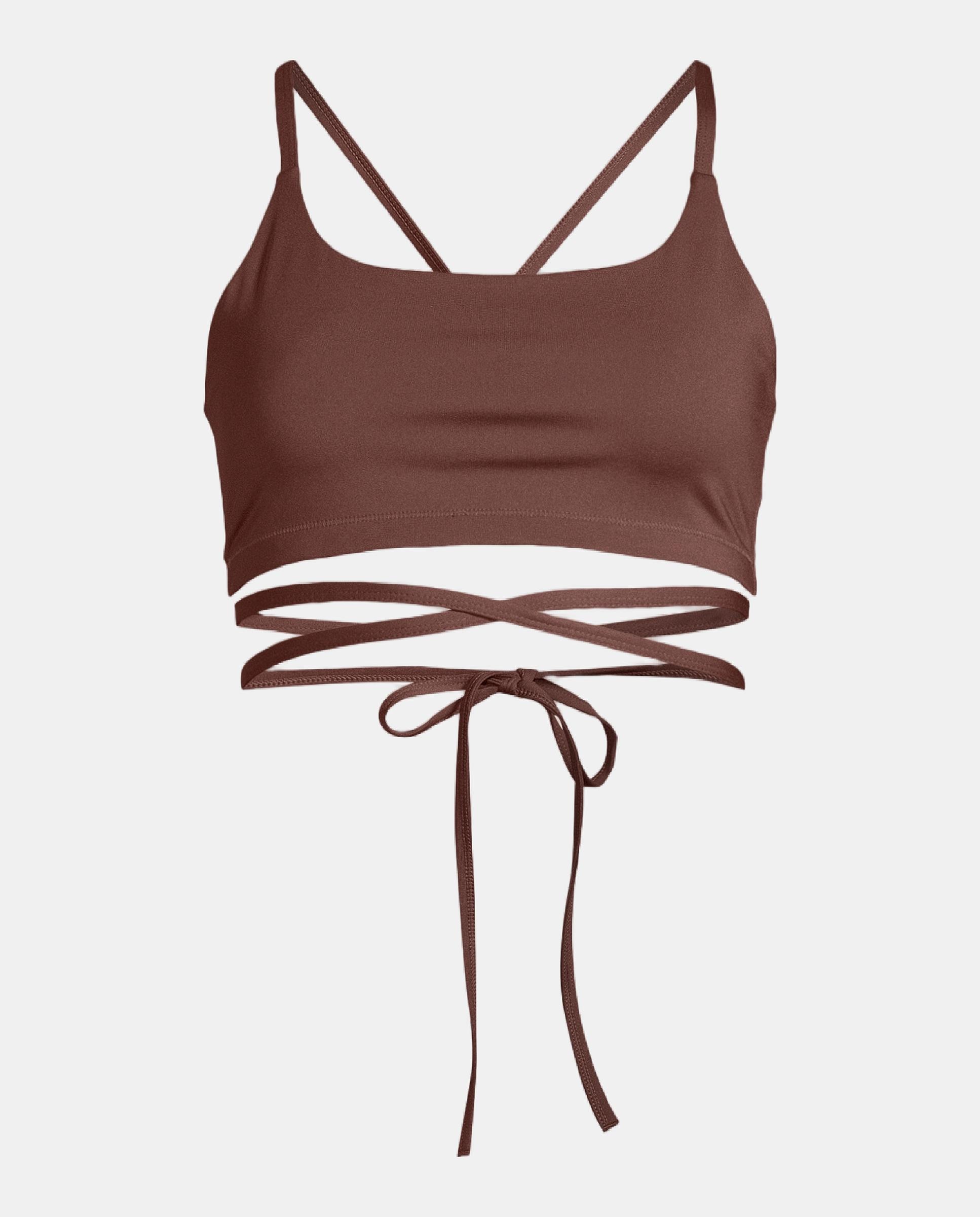 Top de Yoga y Pilates de Mujer Casall Lace Up Strap Top CASALL - Marrón oscuro Marrón oscuro-4
