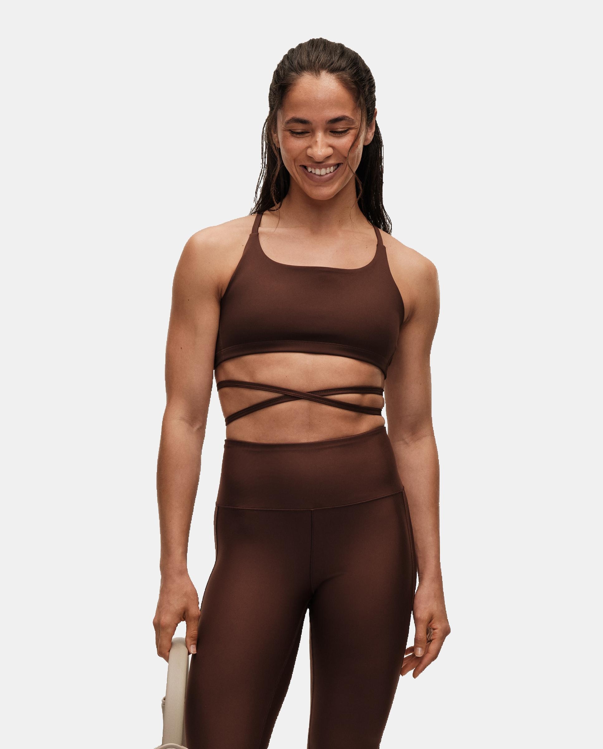 Top de Yoga y Pilates de Mujer Casall Lace Up Strap Top CASALL - Marrón oscuro Marrón oscuro-7