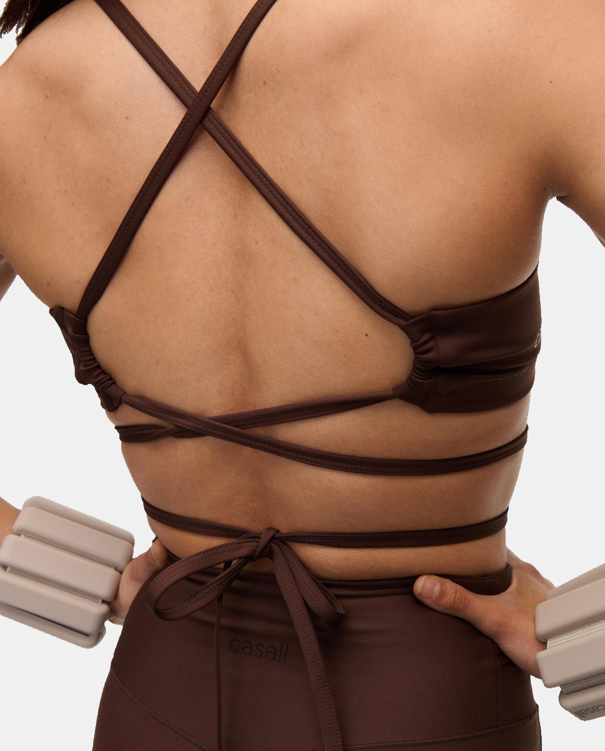 Top de Yoga y Pilates de Mujer Casall Lace Up Strap Top CASALL - Marrón oscuro Marrón oscuro-9