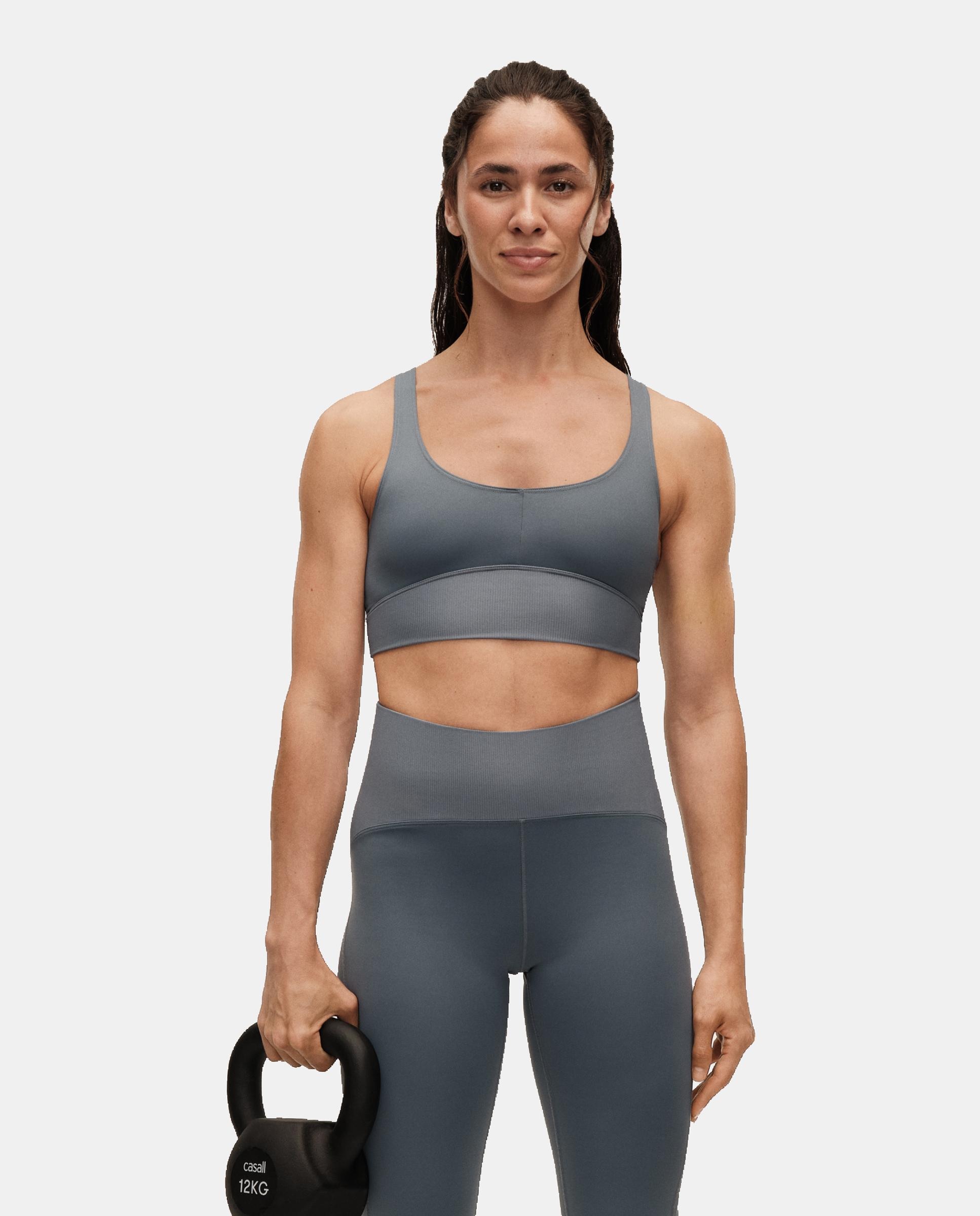 Casall Top de Yoga y Pilates de Mujer Brace Rib Top Azul / Gris