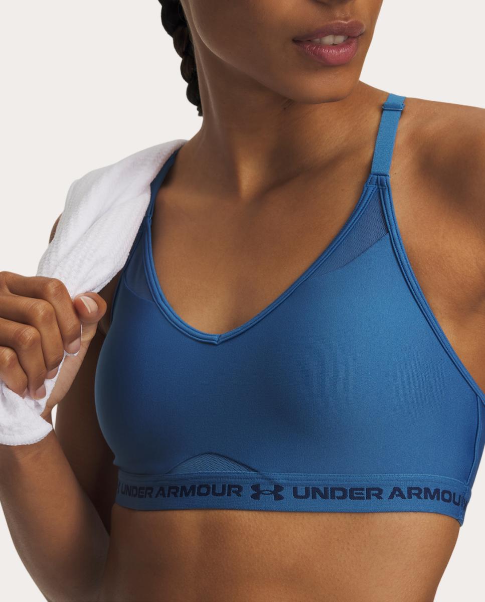 Top de Mulher UA Crossback Low Bra Azul-3
