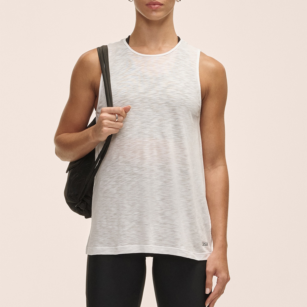 T-shirt de Mulher Soft Texture Tank Branco-1