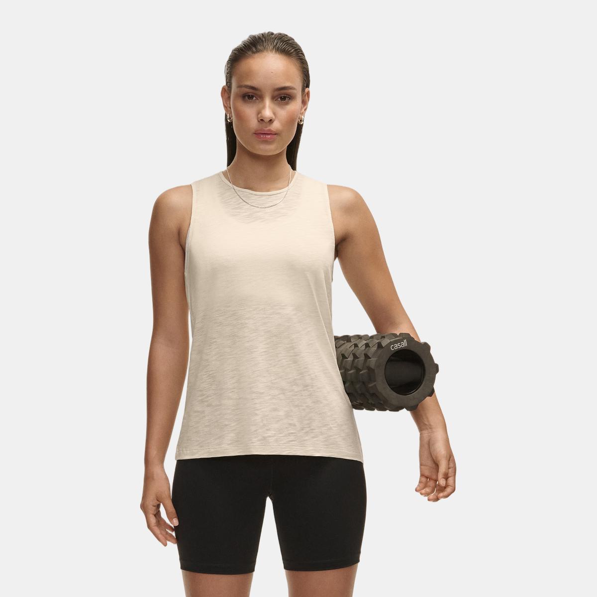 T-shirts de Mulher Soft Texture Tank Natural-1
