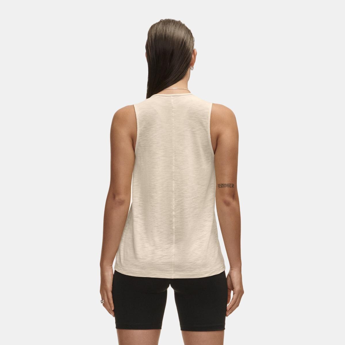 T-shirts de Mulher Soft Texture Tank Natural-2