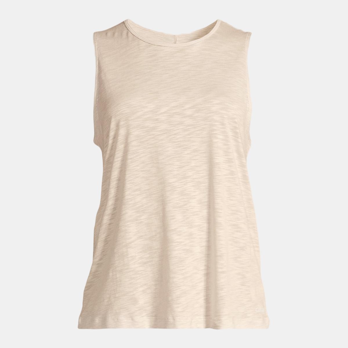 T-shirts de Mulher Soft Texture Tank Natural-4