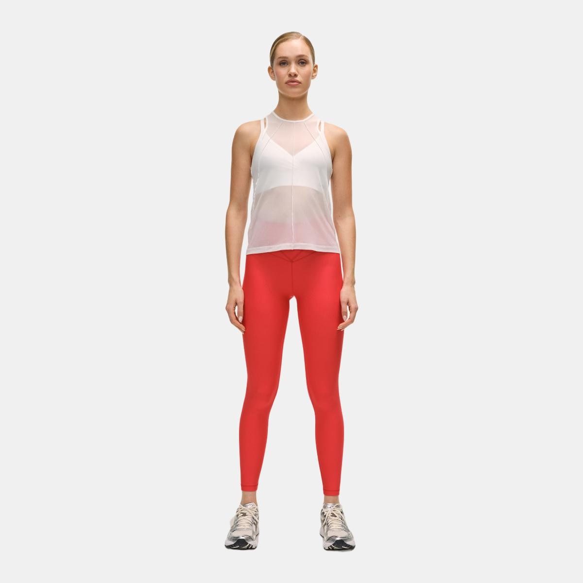 T-shirt de Mulher Seam Detail Mesh Tank Branco-4