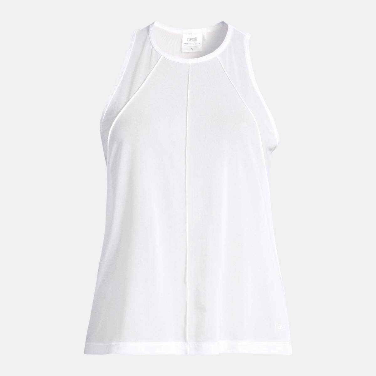 T-shirt de Mulher Seam Detail Mesh Tank Branco-5