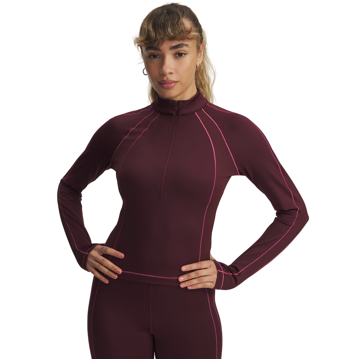 Imagem 0 de T-shirt de Mulher UA ColdGear Textured 1/2 Zip