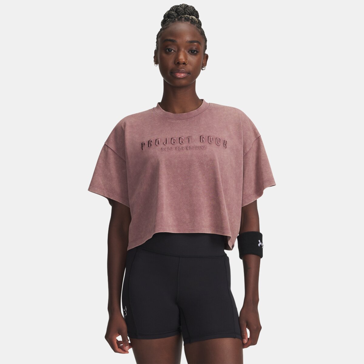 T-shirt de Mulher Pjt Rck Statement Graphic SS Castanho-1