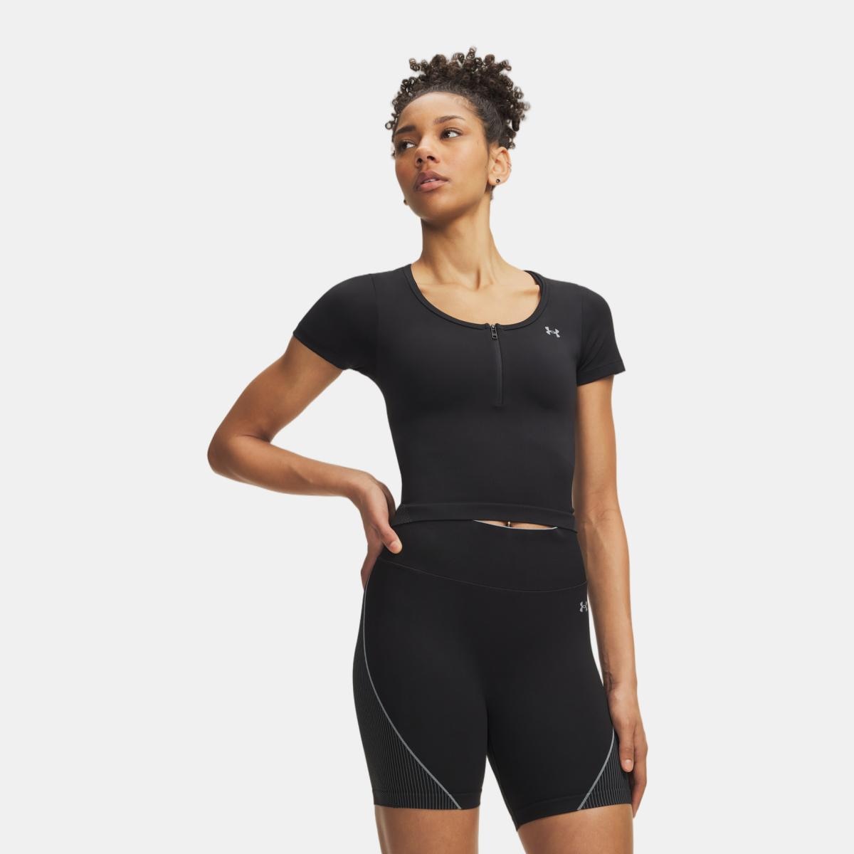 Imagem 0 de T-shirt de Mulher Training Vanish Seamless Crop Zip SS