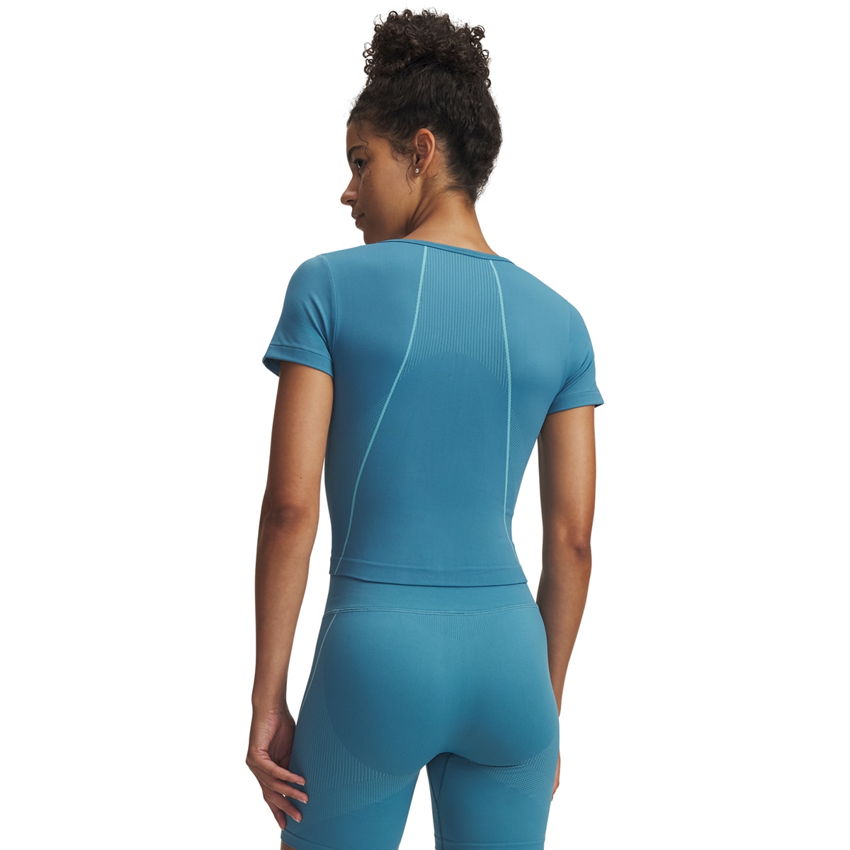 T-shirt de Mulher Training Vanish Seamless Crop Zip SS Verde-2