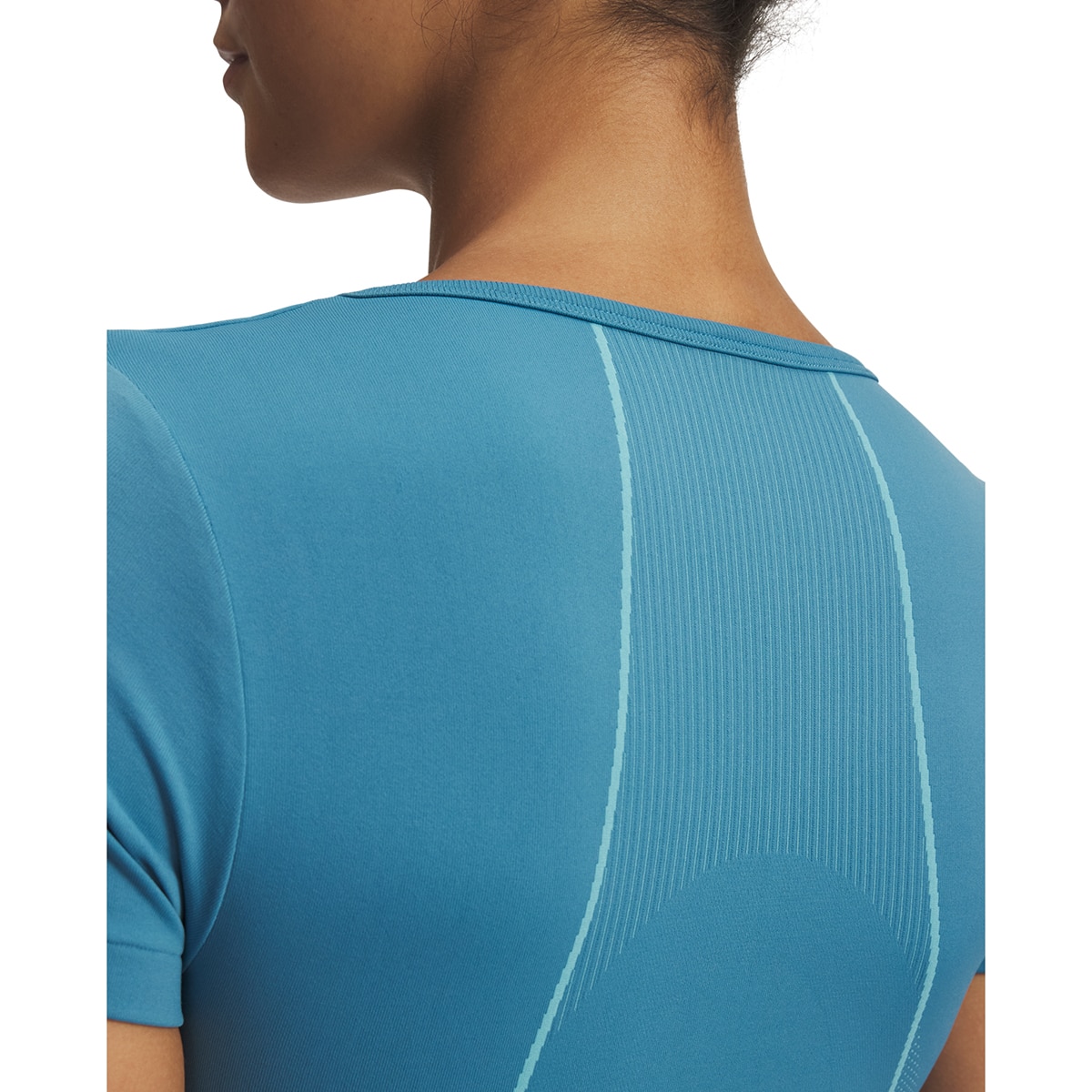 T-shirt de Mulher Training Vanish Seamless Crop Zip SS Verde-3