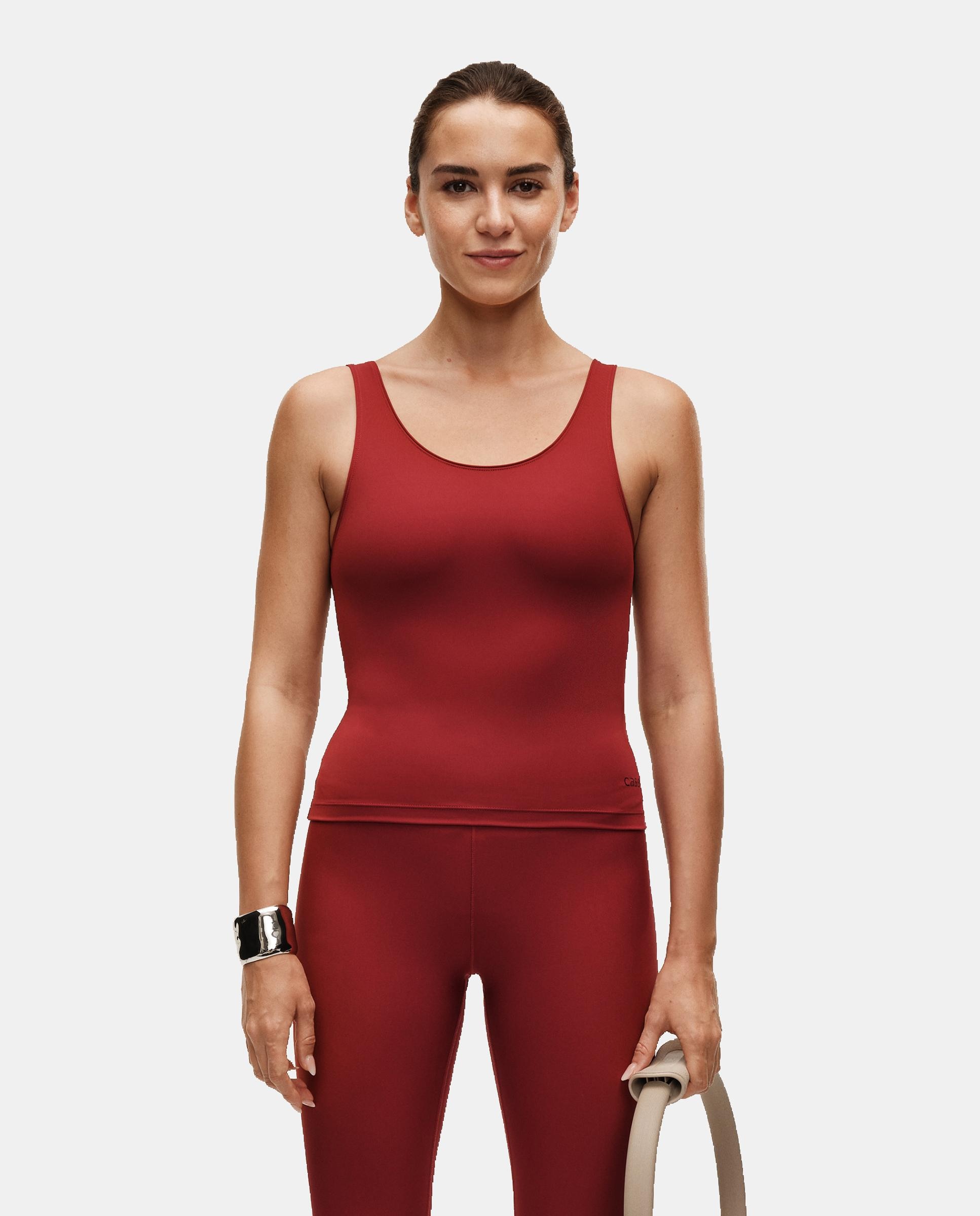 Camiseta de Yoga y Pilates de Mujer Casall Scoop Tank CASALL - Granate Granate-1
