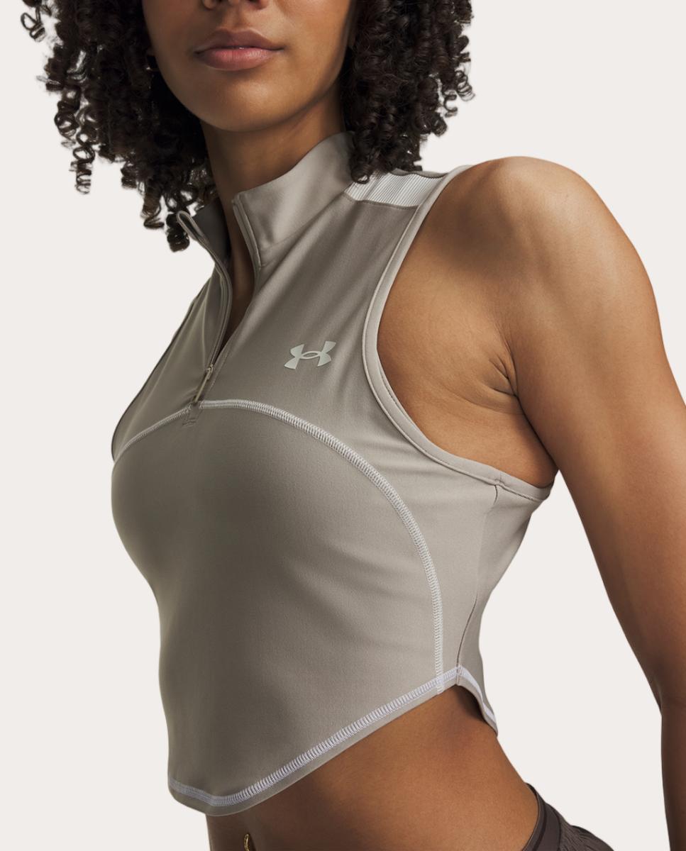 T-shirt de Mulher UA HeatGear Novelty Tank Taupe-3