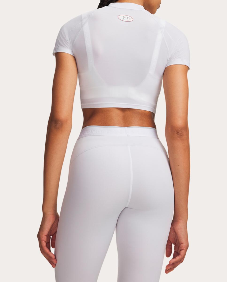 T-shirt de Mulher HeatGear Elite Crop Mck SS Branco-2