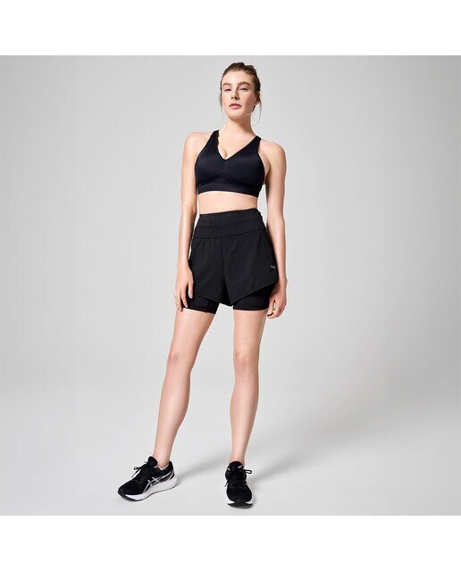 Calções de Mulher Shaping Double Shorts Preto-1